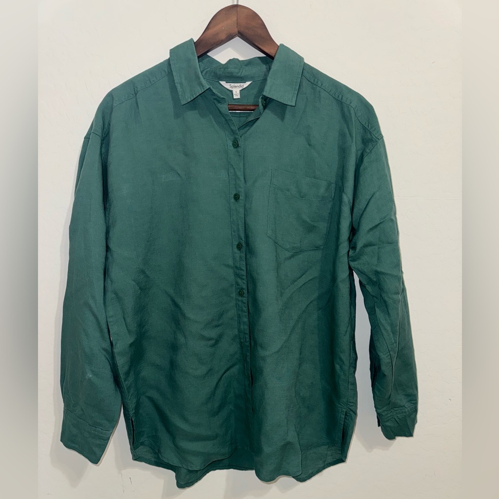 Splendid Collection Women’s Green Button Down shirt Size S